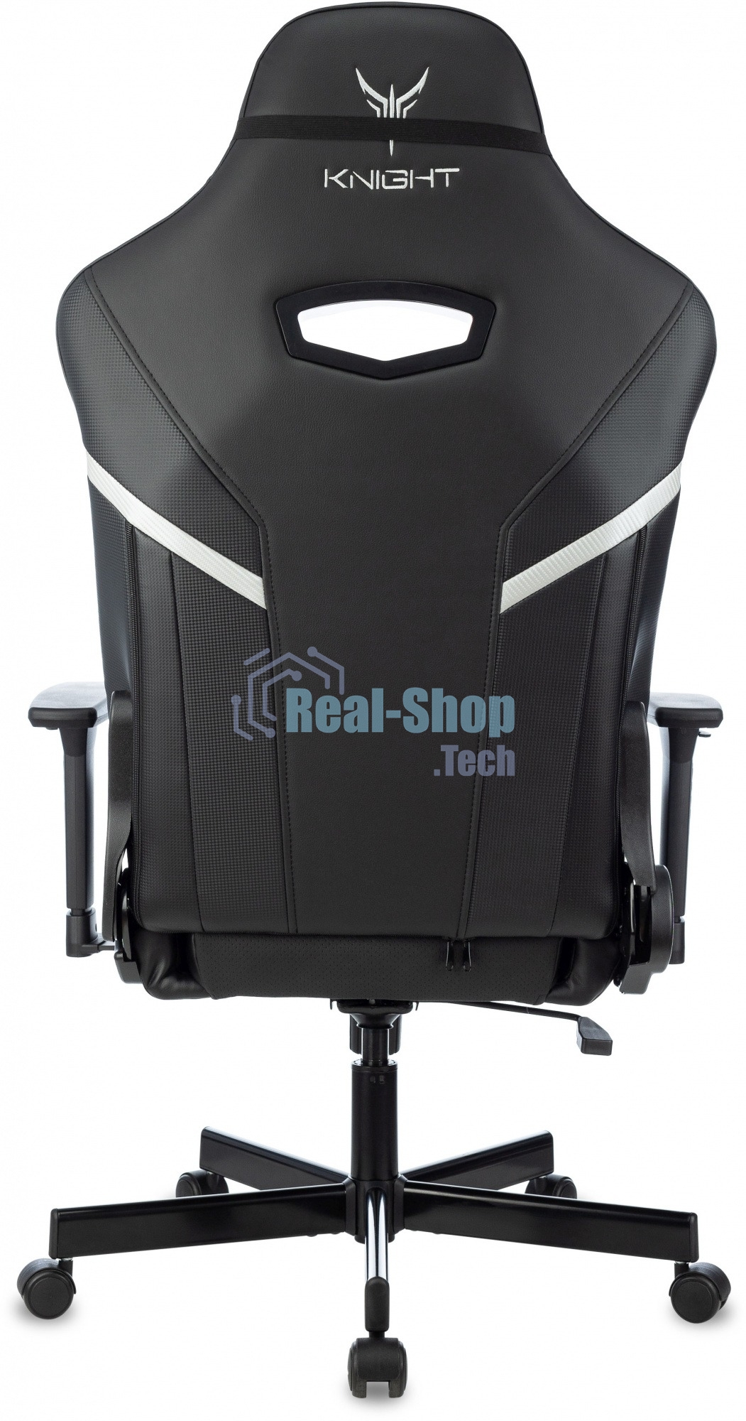 Кресло игровое Knight Thunder 5X черный эко.кожа крестов. металл