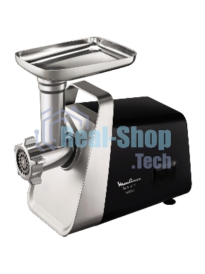 Мясорубка электрическая Moulinex ME306832 черный, 1600 Вт, 1.9 кг/мин, реверс, защита от перегрузки, металлический лоток, насадки - 6