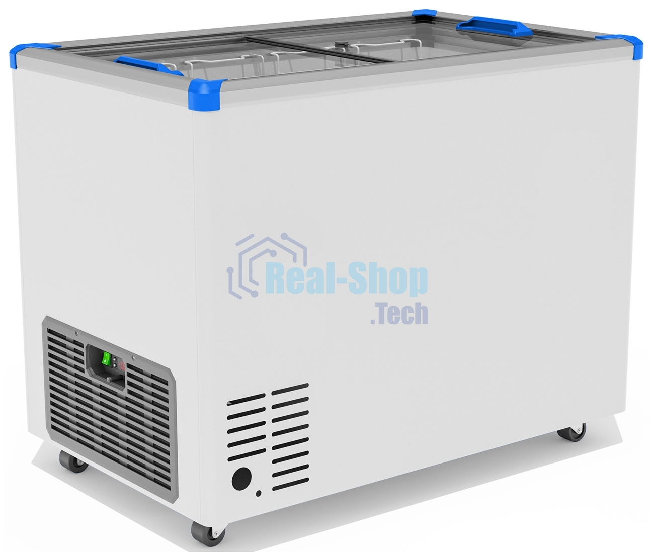 Морозильный ларь FROSTOR GELLAR FG 350 C, белый/синий, 310л, 3 корзины