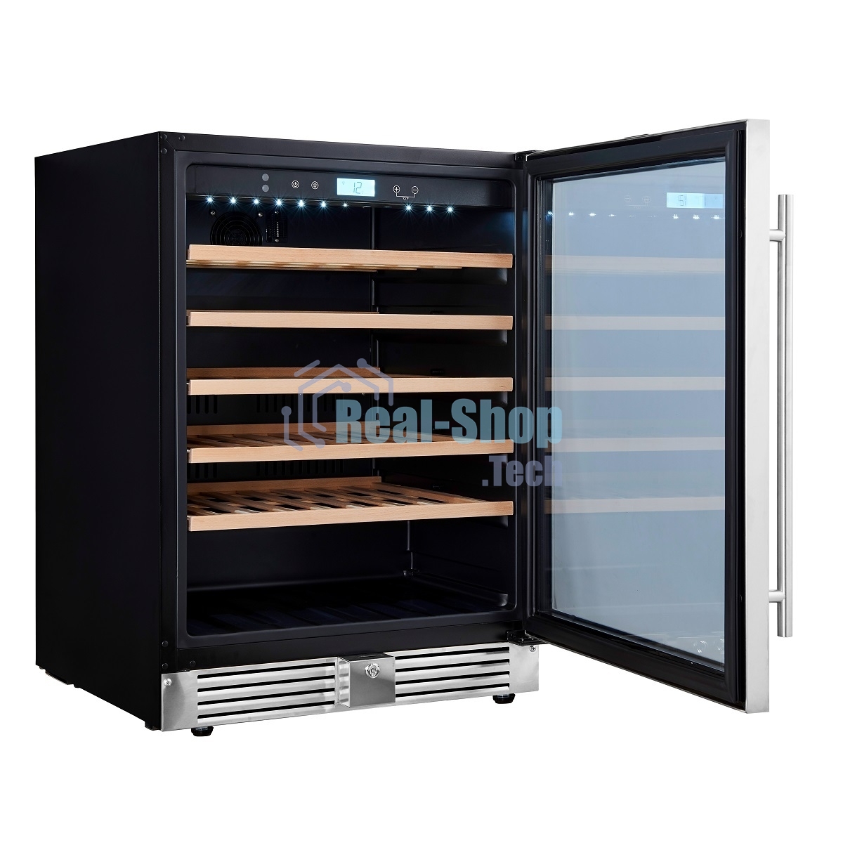 Винный шкаф встраиваемый Cellar Private CP051-1T серебристый, 136 л, 1 отсек, 51 бут.
