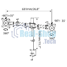 Кронштейн для мониторов Cactus CS-VM-D29-AL серебристый 13