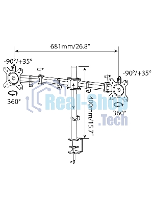 Кронштейн для мониторов Cactus CS-VM-D29-AL серебристый 13