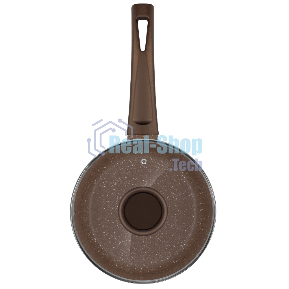 Ковш Maunfeld Carmel MF18CRM01SP из литого алюминия со стеклянной крышкой, 18 см, 1,6 л