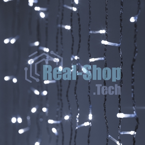Гирлянда светодиодная новогодняя ЭРА ЕNIGW - 320W Занавес 8 режимов 3x2 м холодный белый 320 LED IP20