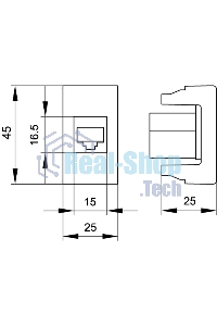 Розетка компьютерная DKC Viva 45058 RJ-45 кат.6, неэкранированная, 8P8C, Hyperline, Dual IDC, белая, 1 модуль