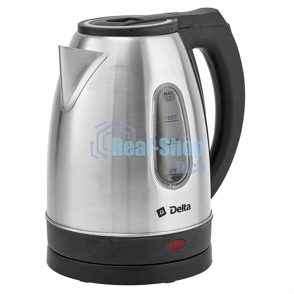 Чайник электрический DELTA DL-1114 нерж. с серым
