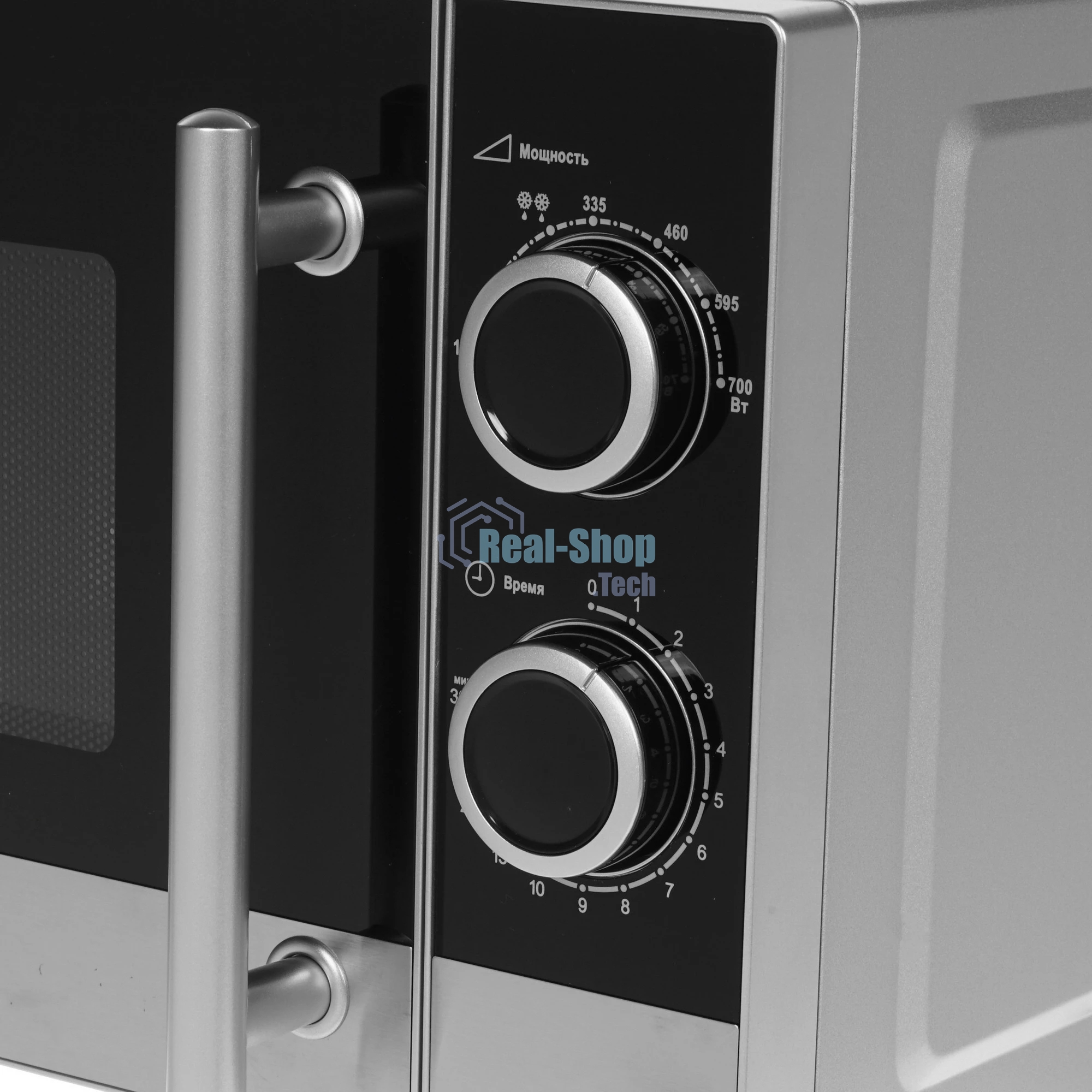 Микроволновая печь Kraft KF-20MW7S-200M серебристый, 20 л, 700 Вт, переключатели - поворотный механизм