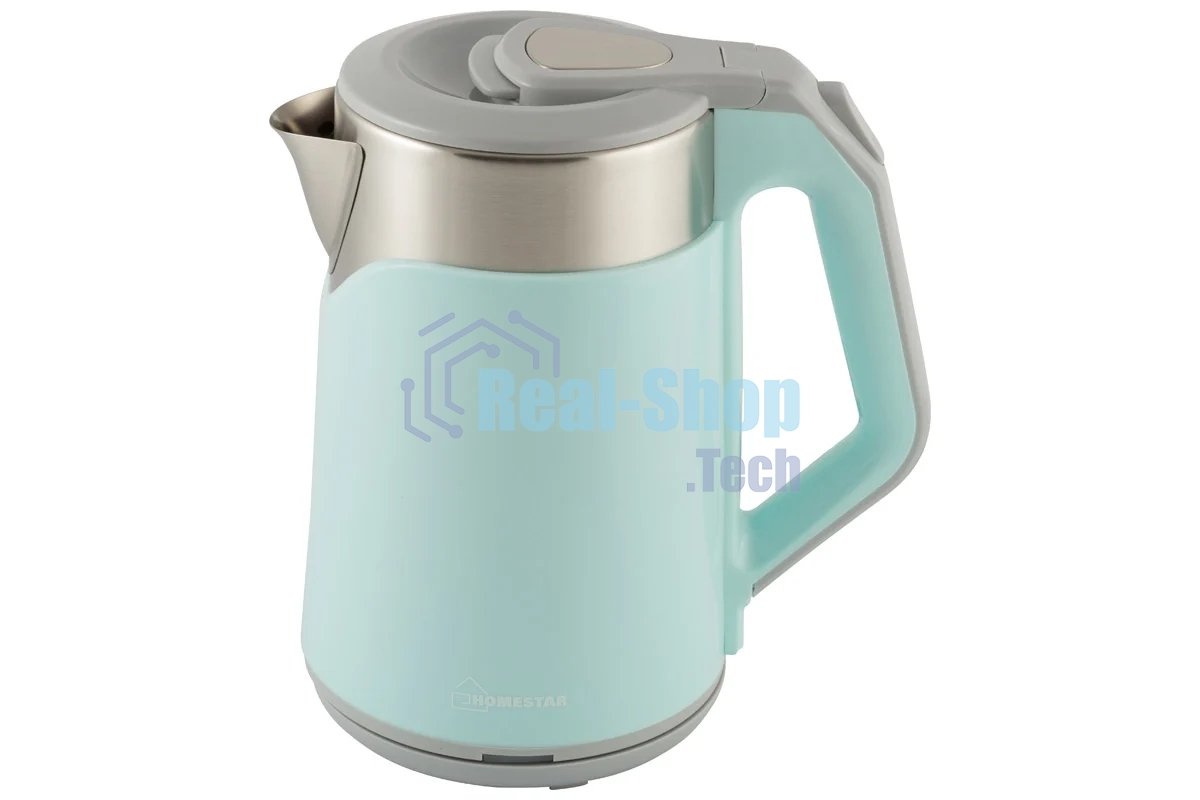 Чайник электрический Homestar HS-1019 1,8 л стальной, голубой