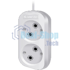 Удлинитель бытовой Defender B220 - 2 роз х 5 м, белый