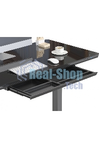 Стол игровой Cactus CS-EGD-BBK столешница стекло черный, каркас черный