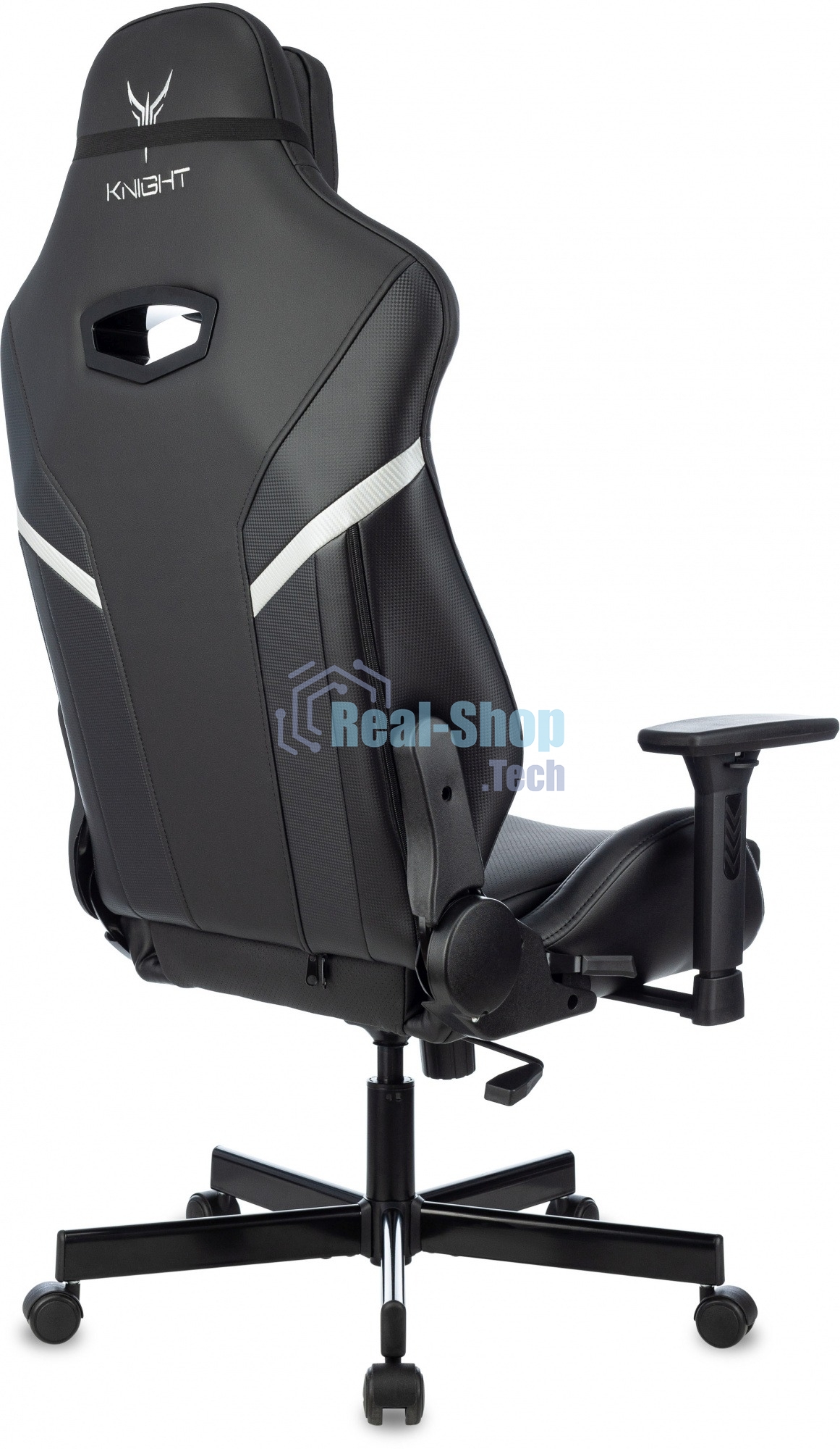 Кресло игровое Knight Thunder 5X черный эко.кожа крестов. металл