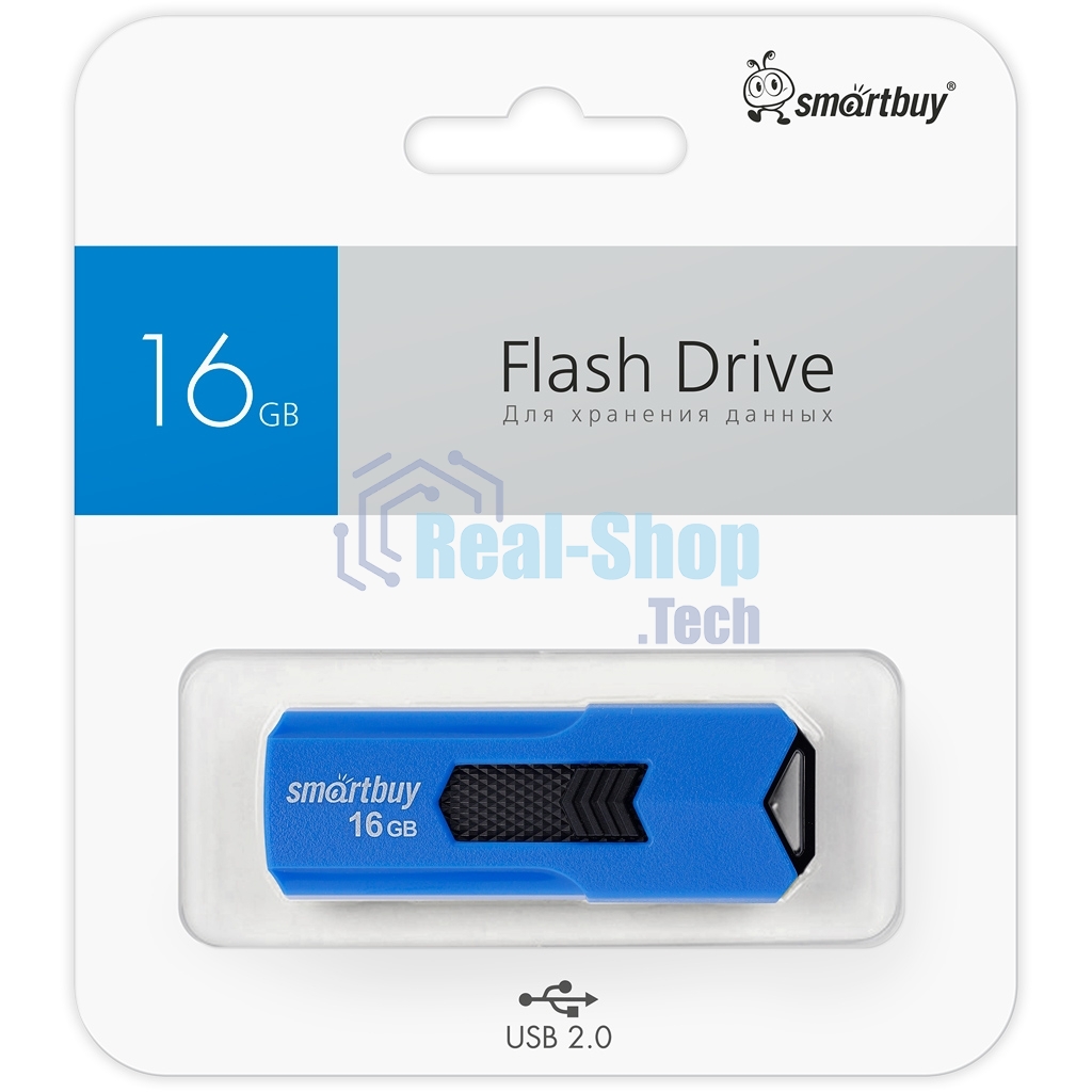 Флешка USB Smartbuy R/W 16Gb USB USB 2.0 STREAM Blue (SB16GbST-B)