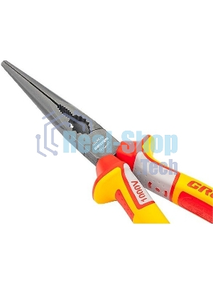 Длинногубцы GROSS 17177 диэлектрические рукоятки до 1000в трехкомпонентные рукоятки 205 мм