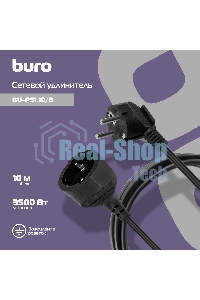 Сетевой удлинитель Buro BU-PS1.10/B 10м (1 розетка) черный (пакет ПЭ)