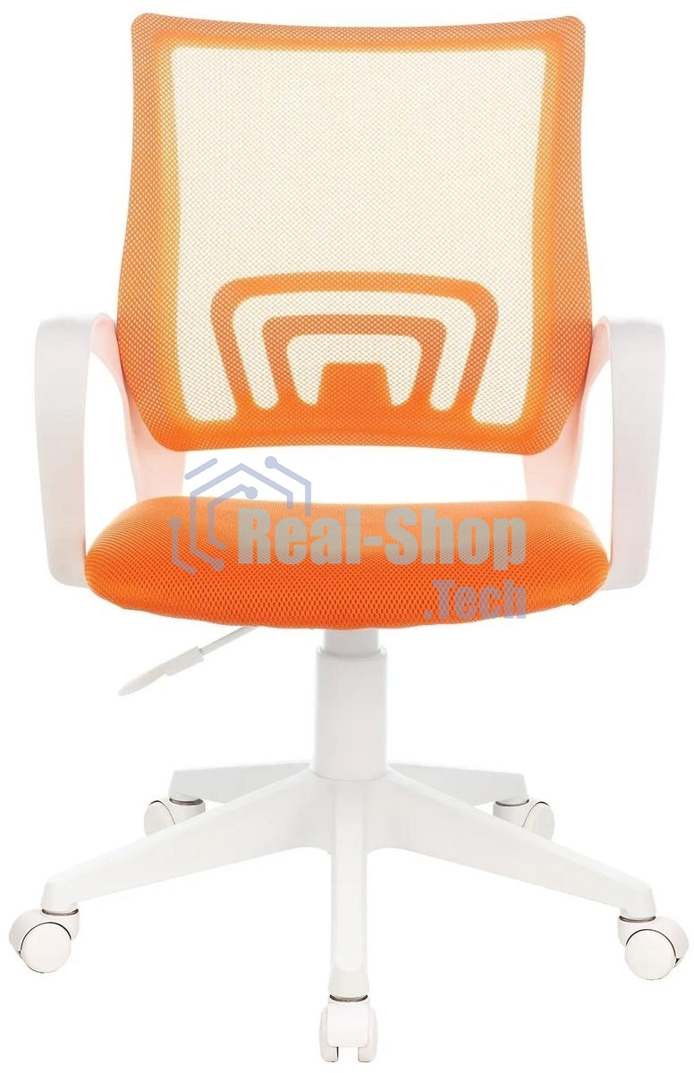 Кресло компьютерное Бюрократ CH-W695NLT TW-38-3 TW-96-1 оранжевый, сетка/ткань, крестовина пластик, пластик белый