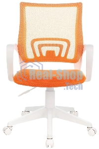 Кресло компьютерное Бюрократ CH-W695NLT TW-38-3 TW-96-1 оранжевый, сетка/ткань, крестовина пластик, пластик белый