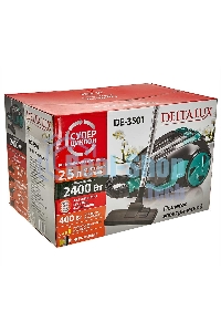 Пылесос DELTA LUX DE-3501 черный\бирюзовый