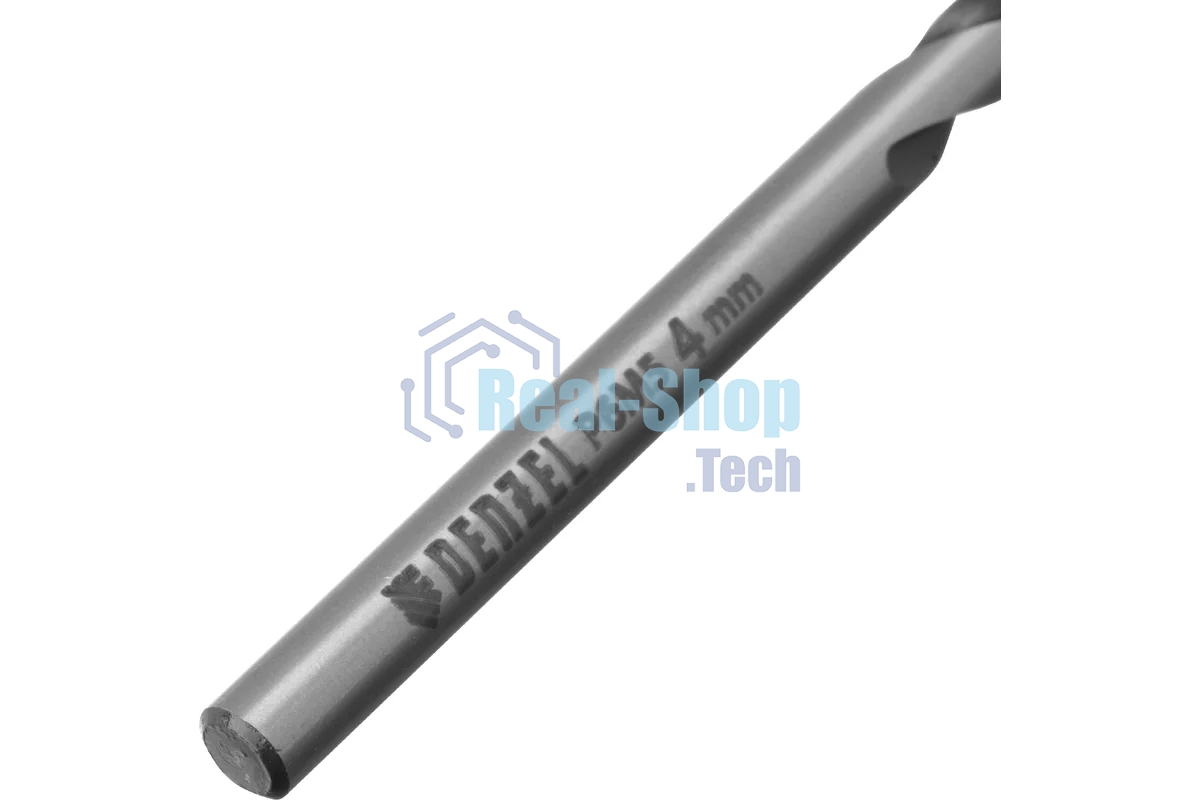 Сверло спиральное по металлу Denzel 4 x 75мм, Р6М5, Golden Tip, многогранная заточка