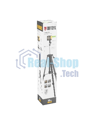 Лазерный уровень Denzel DQB-T, 30 м, зеленый луч, батарейки, штатив