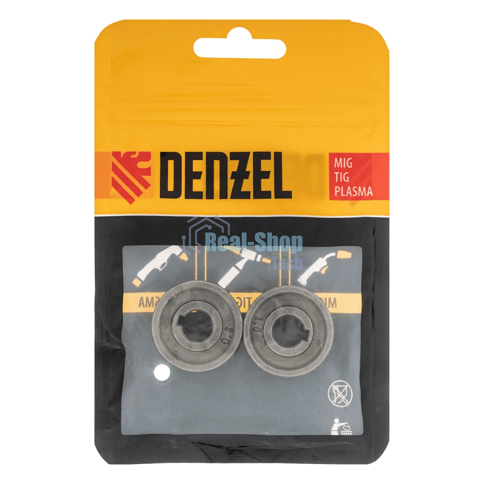 Подающий ролик Denzel зубчатый профиль под флюсовую проволоку 0,8-1мм, 2 шт