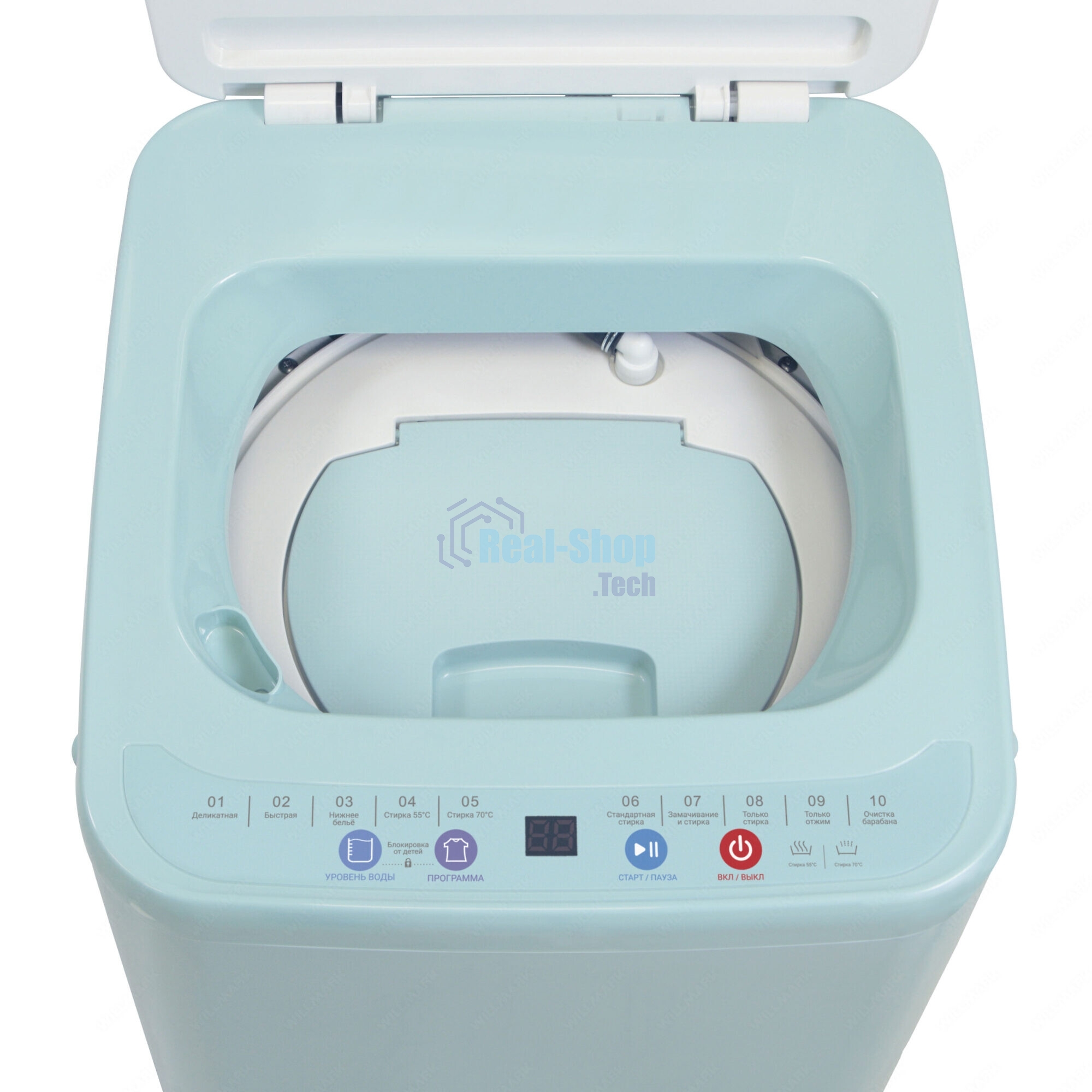 Стиральная машина Willmark WMA-451GH бирюзовый, загрузка вертикальная 3.5 кг, 800 об/мин
