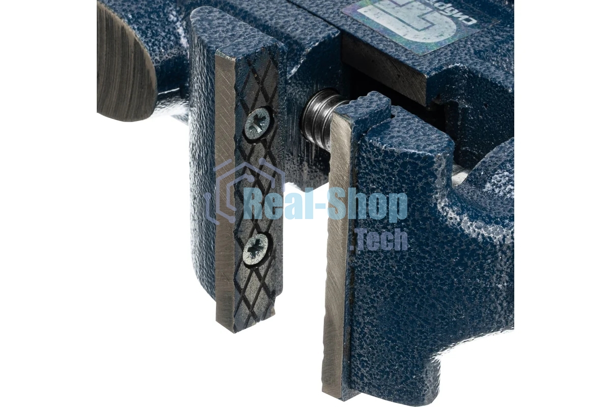 Тиски Сибртех слесарные настольные поворотные ширина рабочихгубок 65мм наковальня