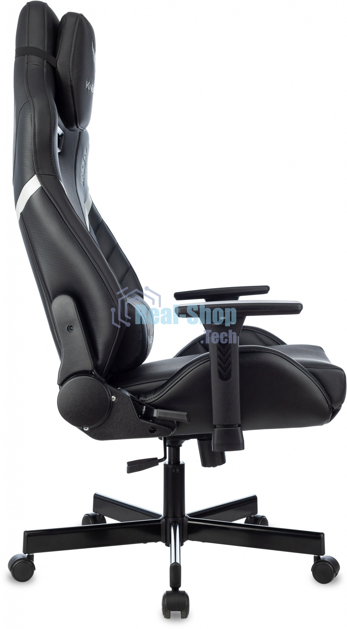 Кресло игровое Knight Thunder 5X черный эко.кожа крестов. металл