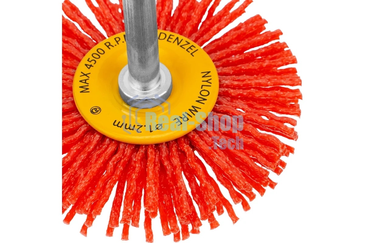 Щетка для дрели Denzel 65 мм, плоская, со шпилькой, нейлоновая щетина