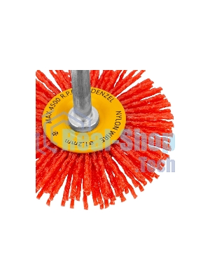 Щетка для дрели Denzel 65 мм, плоская, со шпилькой, нейлоновая щетина