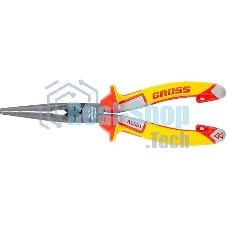 Длинногубцы GROSS 17177 диэлектрические рукоятки до 1000в трехкомпонентные рукоятки 205 мм