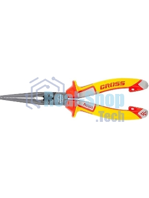 Длинногубцы GROSS 17177 диэлектрические рукоятки до 1000в трехкомпонентные рукоятки 205 мм