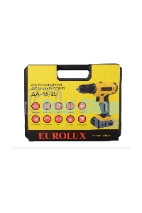 Дрель-шуруповерт аккумуляторная Eurolux ДА-16/2Li, Аккумуляторная, 16В