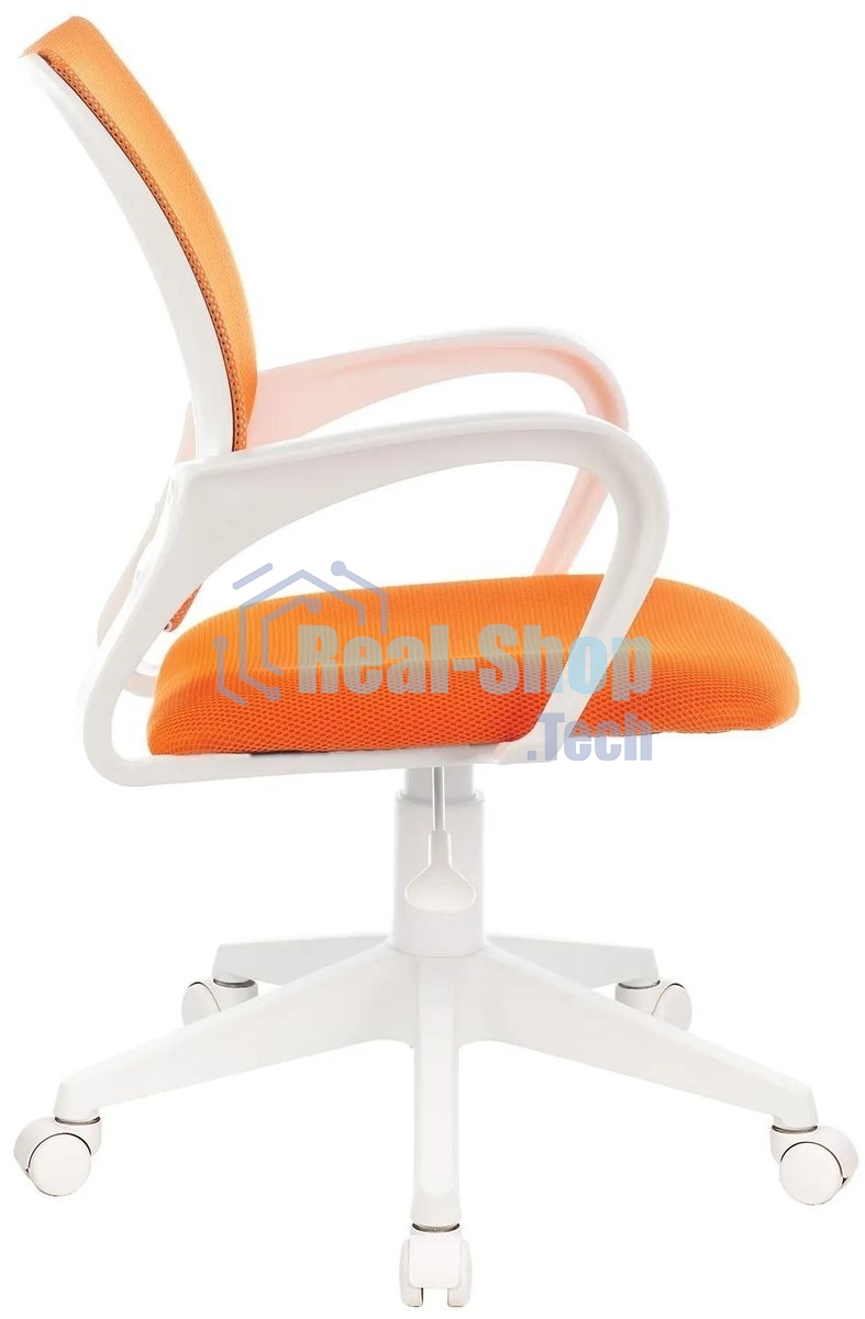 Кресло компьютерное Бюрократ CH-W695NLT TW-38-3 TW-96-1 оранжевый, сетка/ткань, крестовина пластик, пластик белый