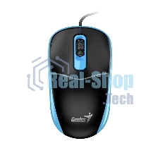 Мышь проводная Genius DX-111 черно-синий, 1200 dpi, USB, кнопки - 3