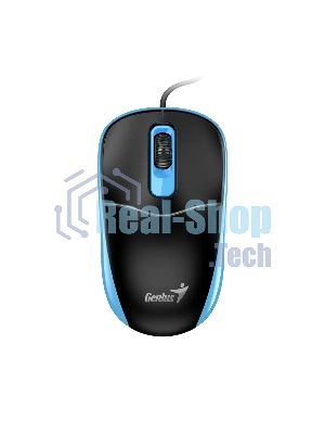 Мышь проводная Genius DX-111 черно-синий, 1200 dpi, USB, кнопки - 3