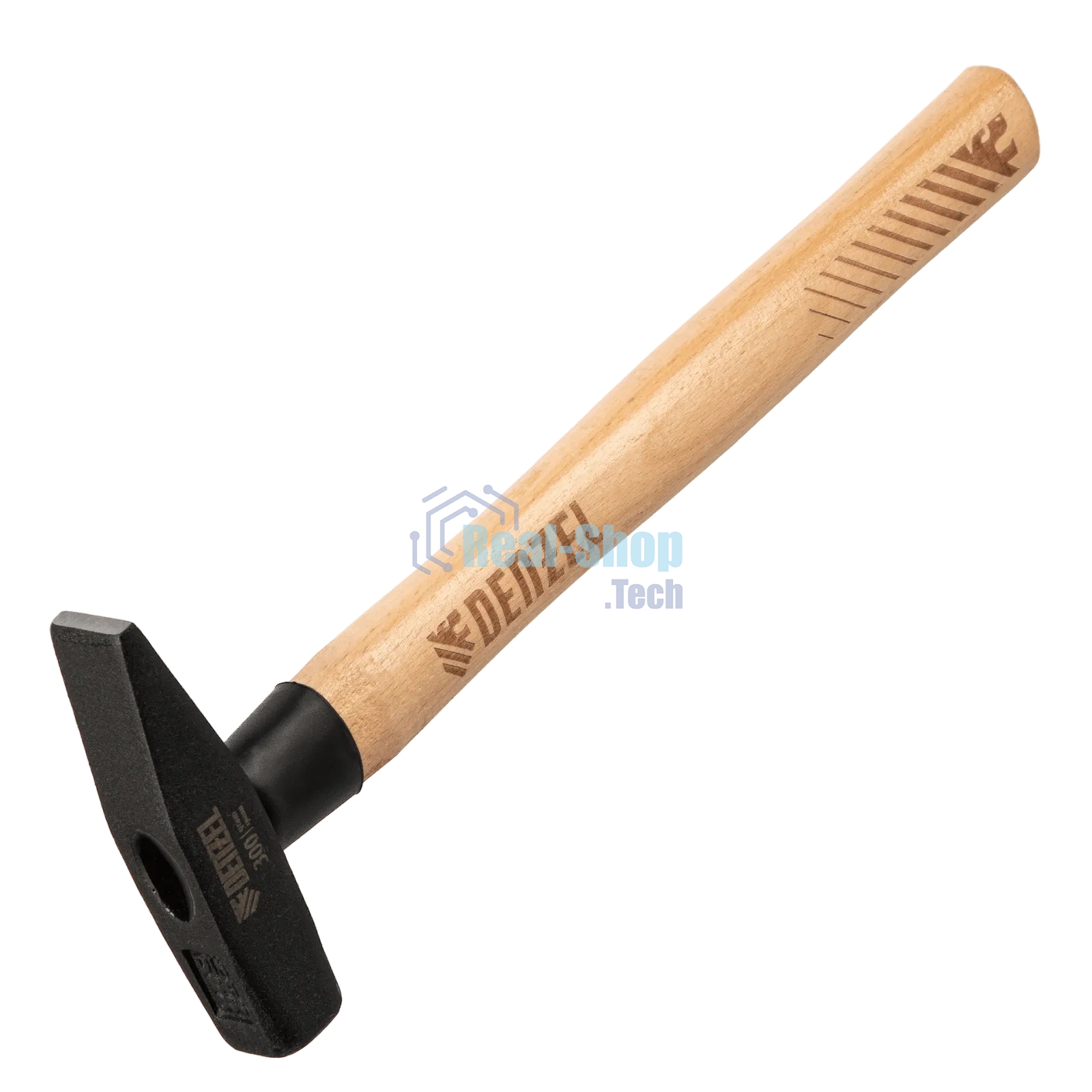 Молоток слесарный Denzel 300 г, кованый квадратный боек, буковая рукоятка