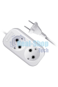 Удлинитель бытовой Defender B220 - 2 роз х 5 м, белый