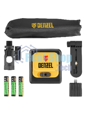 Лазерный уровень Denzel DQB-T, 30 м, зеленый луч, батарейки, штатив