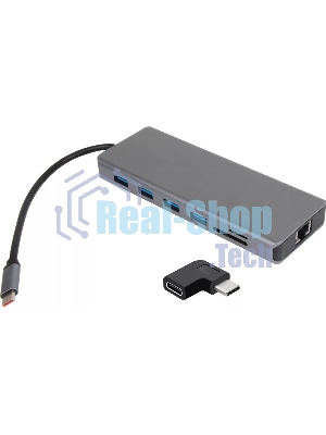 USB-концентратор VCOM CU4706, USB Type-C, HDMI/DP/USB3.0/TC/USB2.0/RJ45/SD/TF/PD/3.5 мм jack, USB Type-C