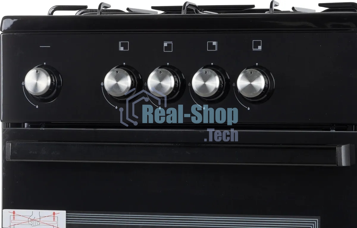 Плита газовая De Luxe 5040.48Г (Щ)-011 черный, конфорок 4 шт, духовка 46 л, 50 см x 85 см x 50 см