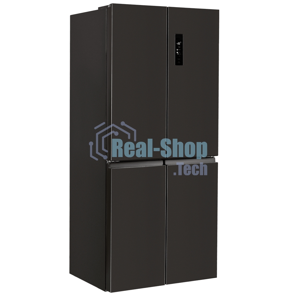 Холодильник Maunfeld MFF183NFSBE черная нержавеющая сталь трехкамерный инвертор 405л морозилка снизу