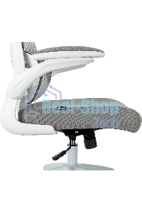 Кресло руководителя Бюрократ Sigma WH 1 серый, сетка/ткань, крестов. пластик, пластик белый