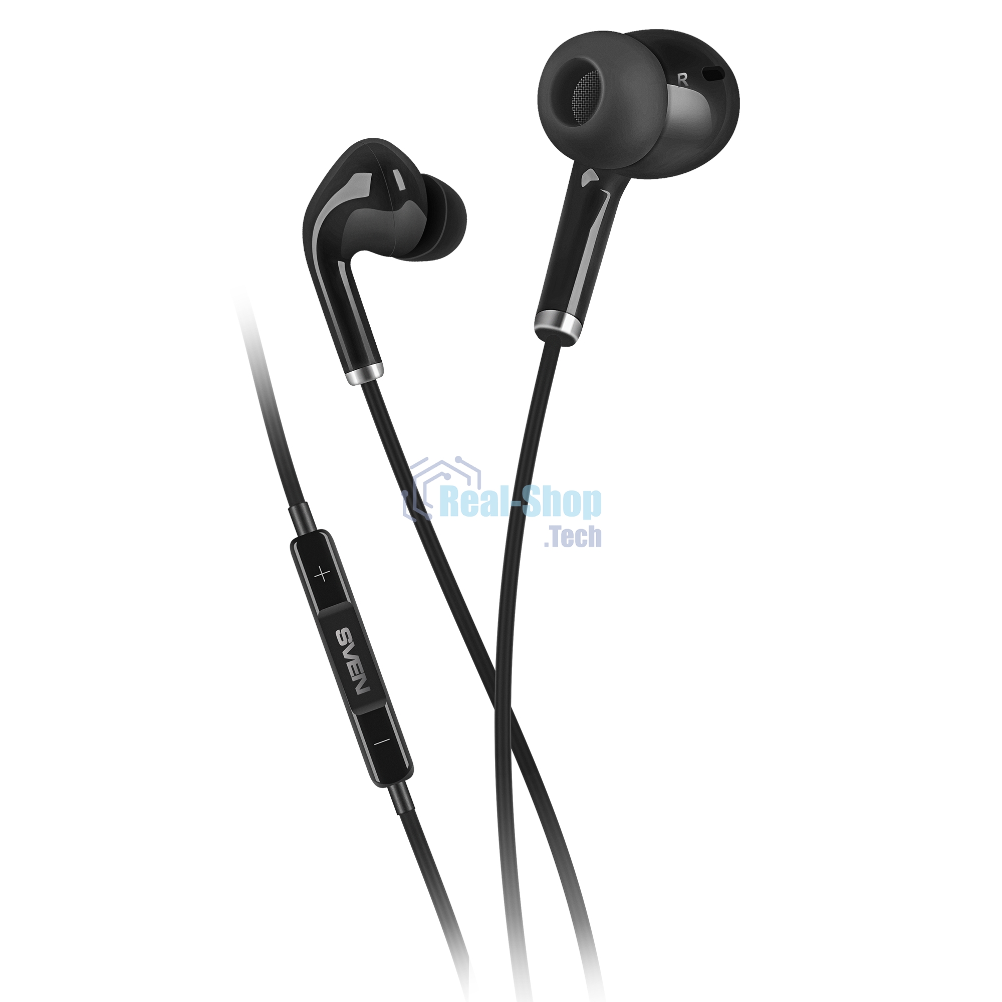 Наушники внутриканальные с микрофоном SVEN E-282M черный пульт
