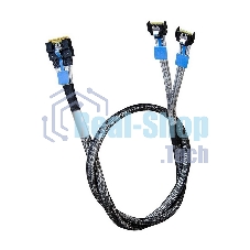 Кабель Amphenol RMC38-0824, Slimline SAS x8 74P -TO- 2x MCIO x4 38P, 85 Ohm, L: 80 см