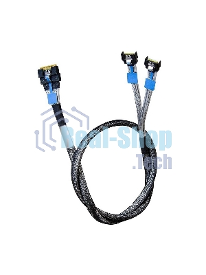 Кабель Amphenol RMC38-0824, Slimline SAS x8 74P -TO- 2x MCIO x4 38P, 85 Ohm, L: 80 см