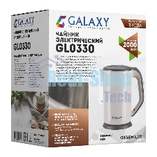 Электрочайник Galaxy GL 0330 бежевый, 1.7 л, 2000 Вт, скрытый нагревательный элемент