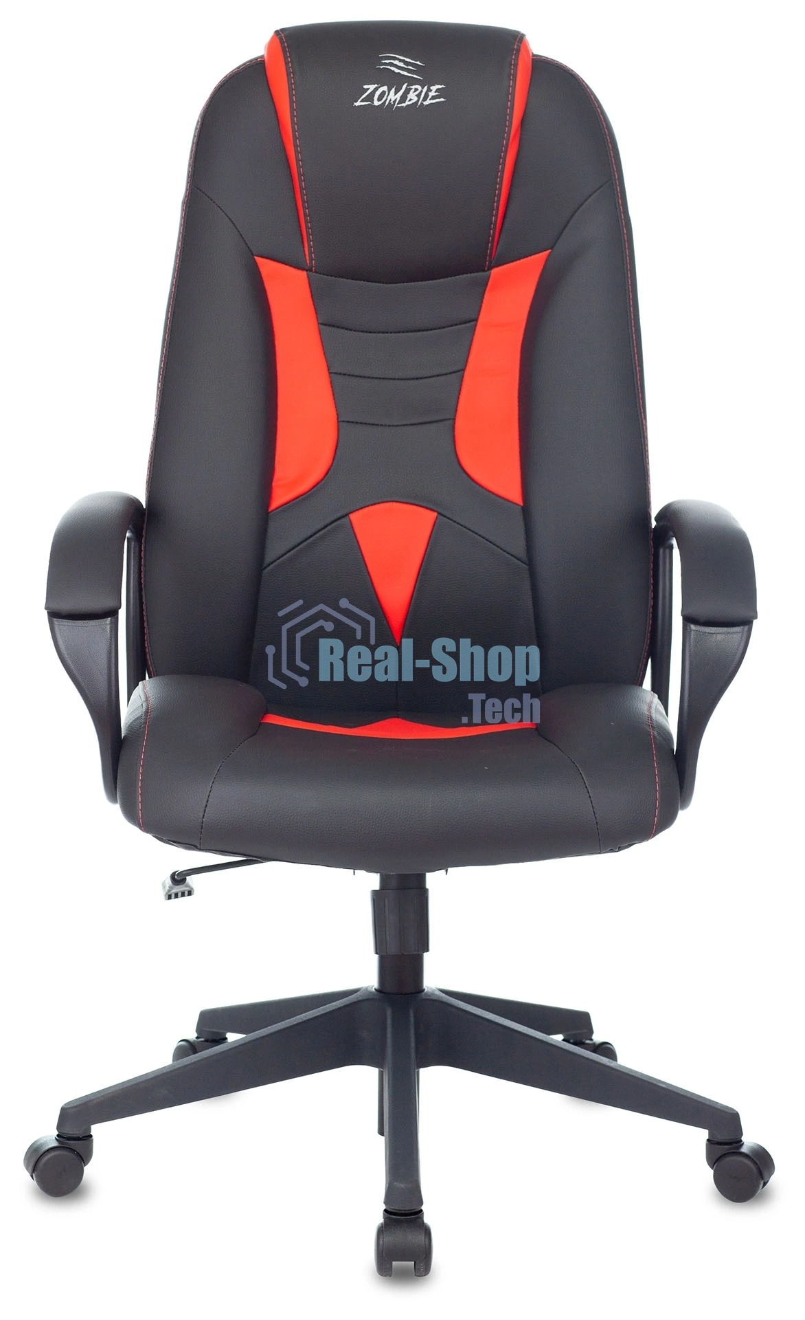Кресло игровое Zombie 8 черный/красный, искусственная кожа, крестовина пластик