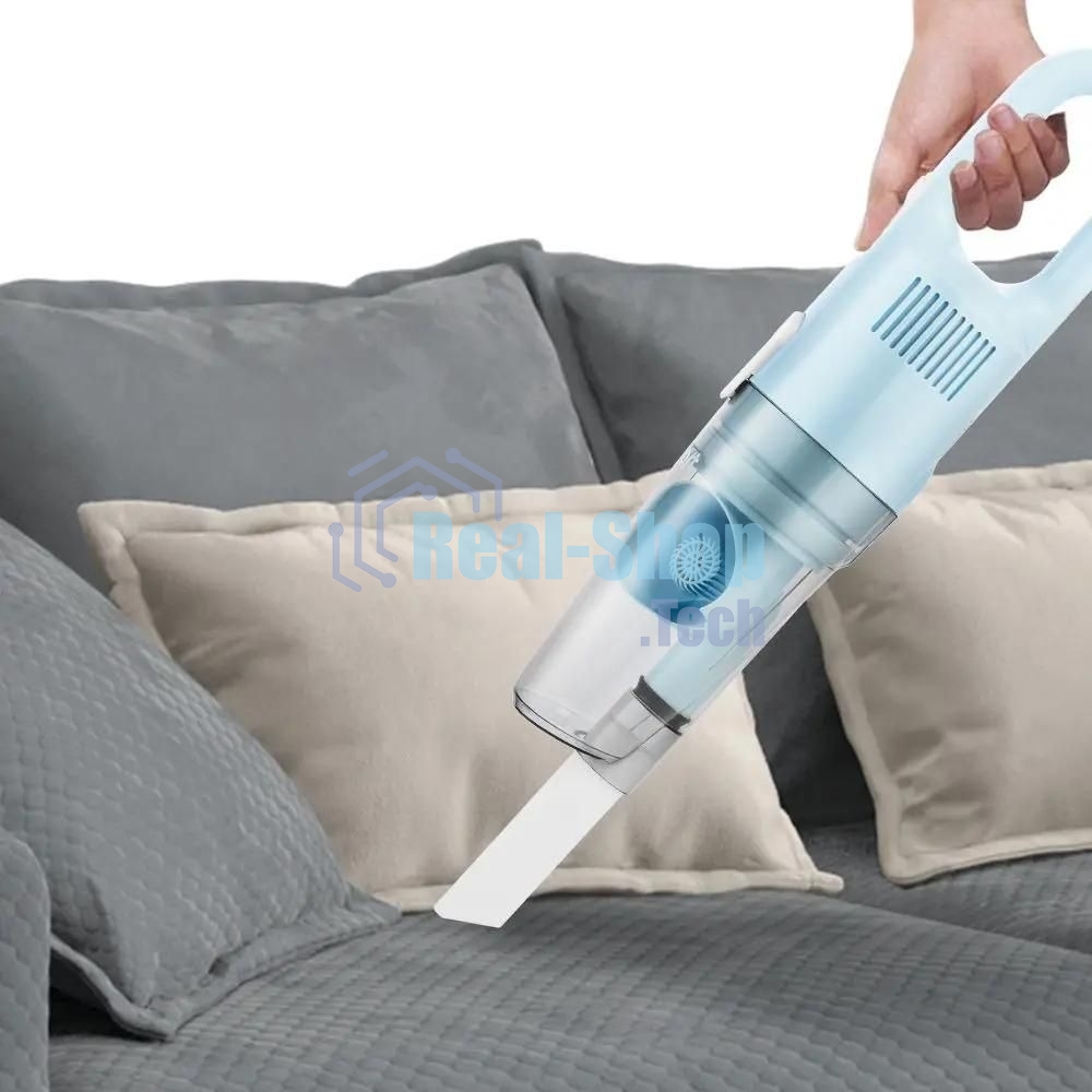 Пылесос вертикальный Kitfort KT-586-2 голубой, питание от сети, 400 Вт, уборка сухая, пылесборник 1,2 л