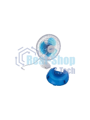 Вентилятор Energy EN-0601 белый/синий, настольный, 15 Вт, 2 скорости, 15 см, с прищепкой