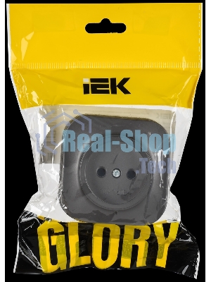 GLORY Розетка 1-местная для открытой установки без заземления без защитных шторок 10А РС20-2-ХСм сталь матовый